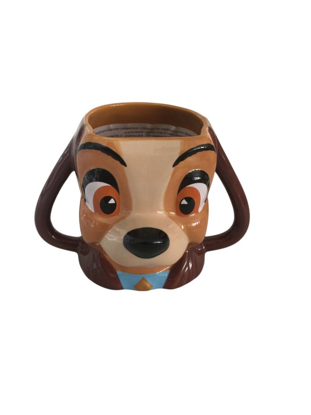 Disney Parks LADY Dimensional Coffee Mug Lady & the Tramp Brown 20oz